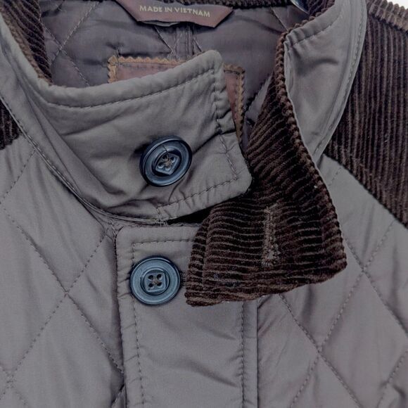 Tasso Elba Men's Field Jacket Quilted Corduroy Elbow Patch Brown Sz Medium Coat - Picture 5 of 11